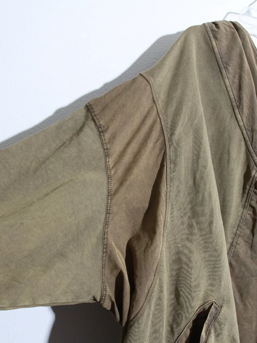 Free People C'mon Hooded Cardigan Jacket Moss Green Cotton Asymmetrical Slouchy